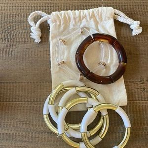 Bracelets-acrylic and tubular (set of 7)